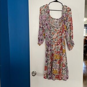 Jodifl Floral Dress with Pink and Purple Accents